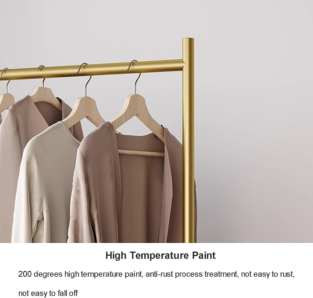 Clothing Rack,Gold Metal Clothing Rack with Wheels, Adjustable Garment Organizer Coat Stand for Home Retail Display, Sturdy 150X40X155Cm Clothes Rail,Black 60X40X135Cm