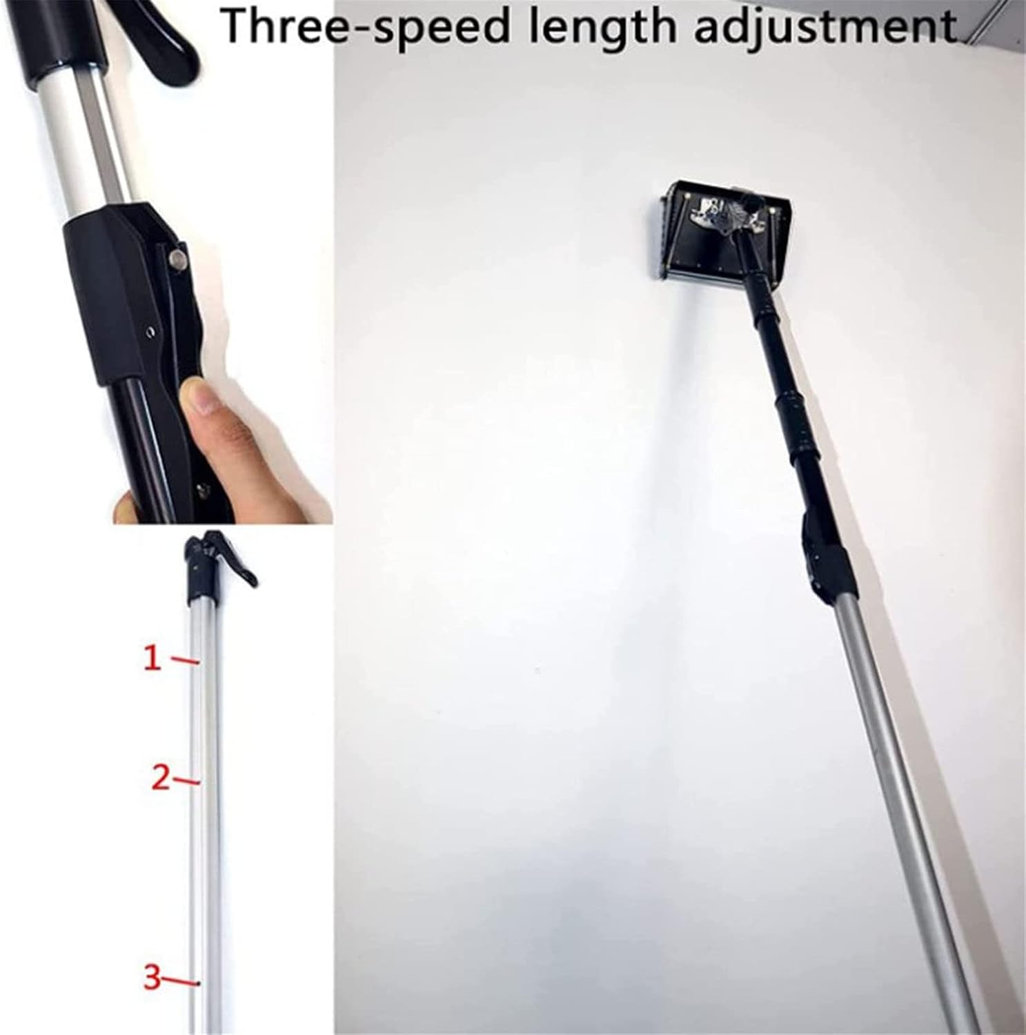 Drywall Trowel, Finishing Set Handle Adjustable Taping Tools, with 98~165cm Adjustable Handle That Improve Wall Painting Efficiency, Flat Finishing Tools,10inch