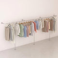 Industrial Pipe Clothing Rack Wall Mounted Garment Racks T Shaped Retail Display Stand for Heavy Duty Closet Storage Silver Color Towel Hanging Organizer Creative Clothin