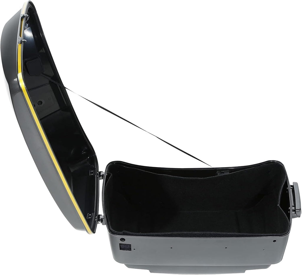 Gold/Black Geometric Shape Fade 13.7' King Trunk W/Latch Key Fit For Harley Trunk Touring CVO Road King Road Glide Street Glide Electra Glide Ultra Limited 2014-2025