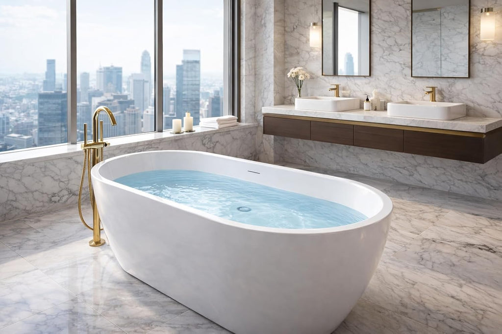 Mone 67 in. Acrylic Glossy Flatbottom Bathtub in White