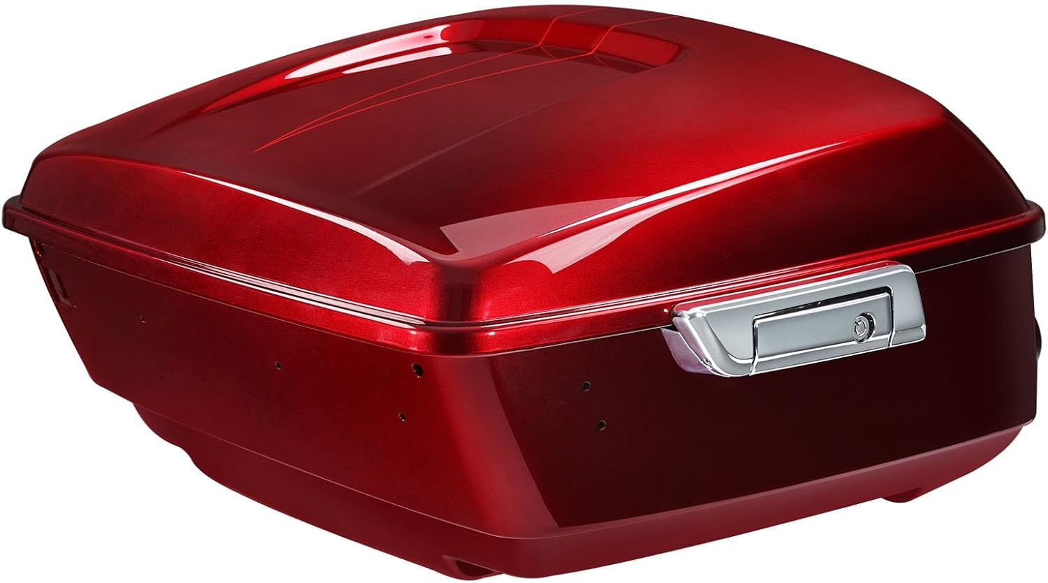 TCMT 13.7' King Motorcycle Trunk Box W/Latch Key Fit For Harley 2014-2025 Touring CVO Road King Road Glide Street Glide Electra Glide Ultra Limited Velocity Red Sunglo