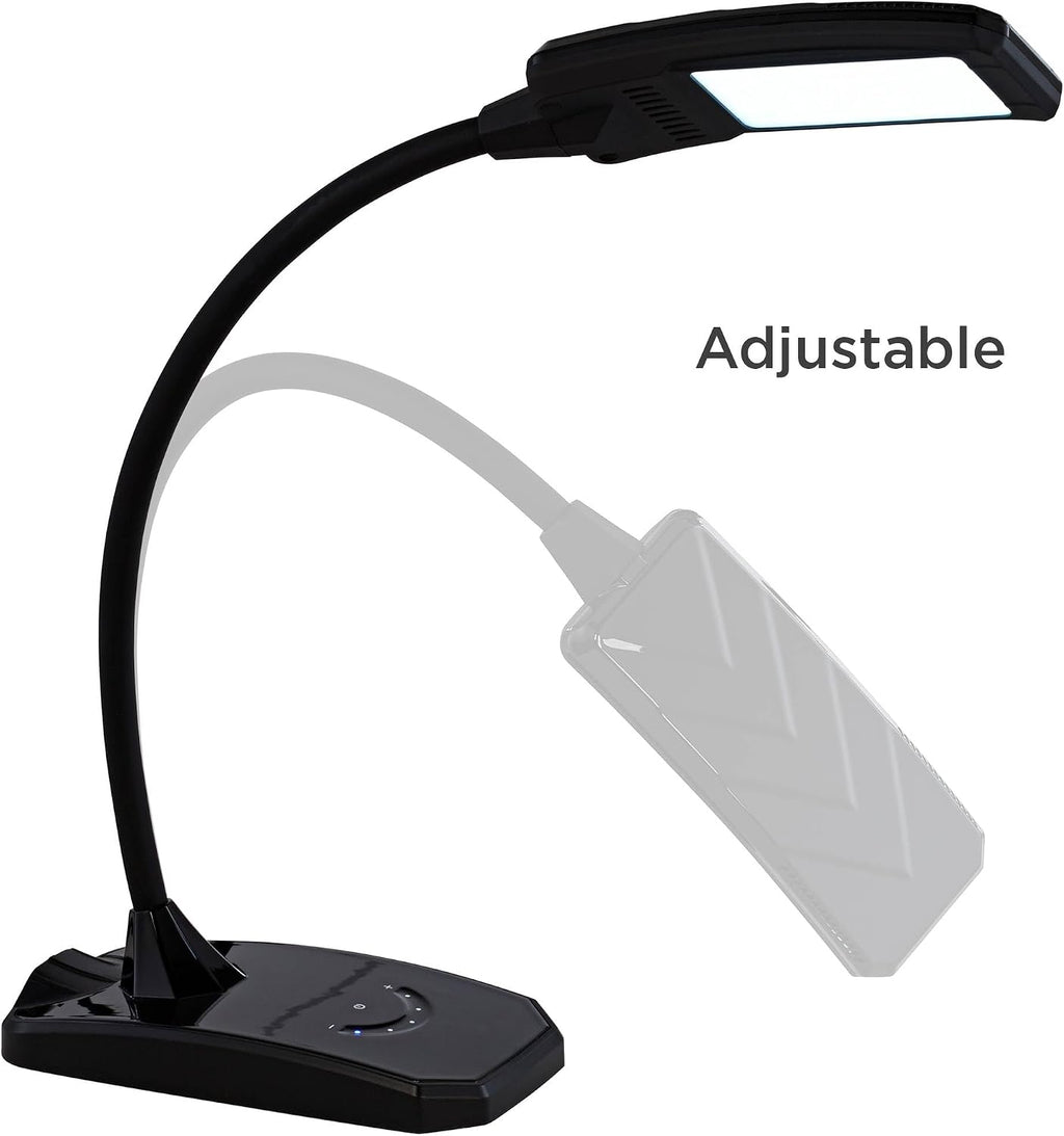 360 Lighting Ricky 13 3/4' High Small Modern Desk Lamps Set of 2 USB Ports LED Gooseneck Black Shade Home Office Living Room Charging Bedroom Bedside Nightstand House Reading Kitchen Entryway