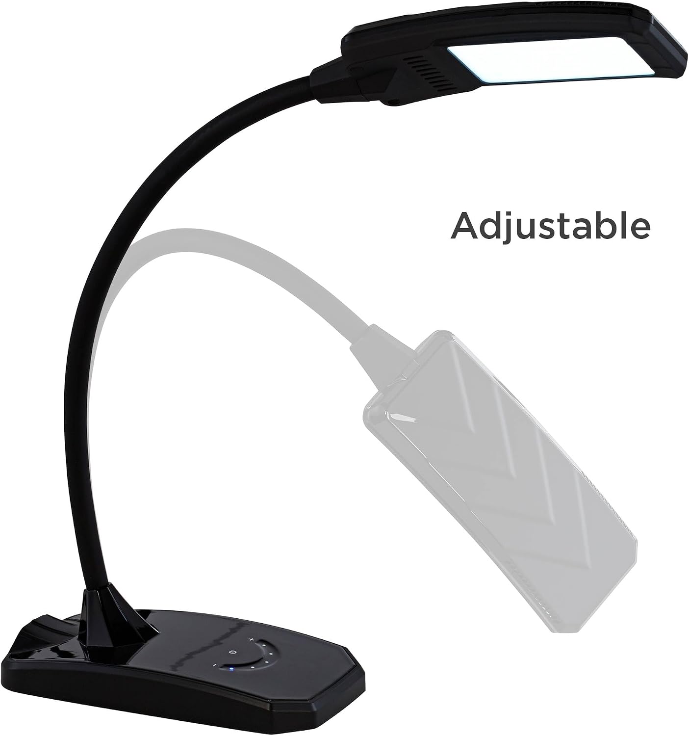 360 Lighting Ricky 13 3/4' High Small Modern Desk Lamps Set of 2 USB Ports LED Gooseneck Black Shade Home Office Living Room Charging Bedroom Bedside Nightstand House Reading Kitchen Entryway