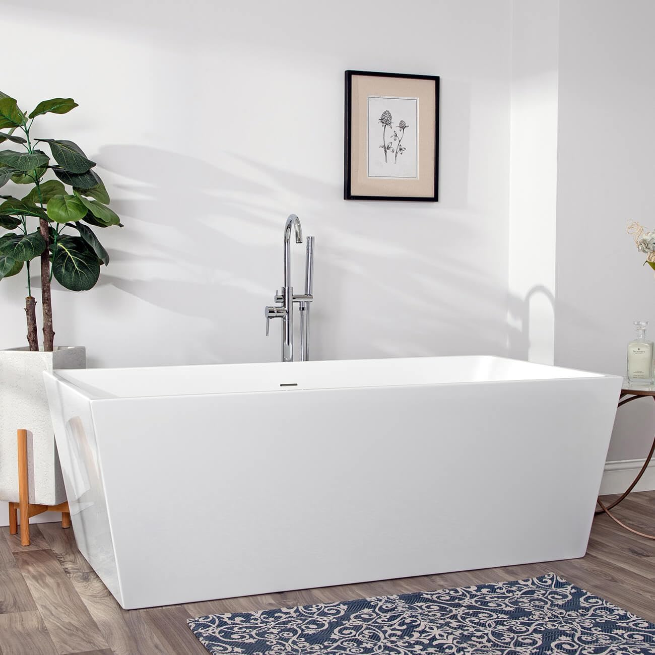 Vintage Tub & Bath Jasmine 67 Inch Acrylic Double Ended Freestanding Tub