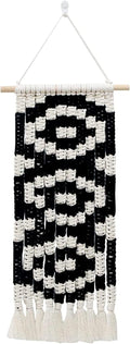 Tapestries Knitted Tapestry Wall Hanging Wall Tapestry,Macrame Tapestry Boho Decoration Black Geometric Art Handmade Woven Tapestry,Gallery Background Wall Pediment