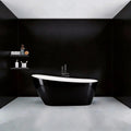 GarveeHome Freestanding Bathtub, Acrylic Soaking Tub with Chrome Overflow and Drain, Contemporary Bath Tub, cUPC Certified