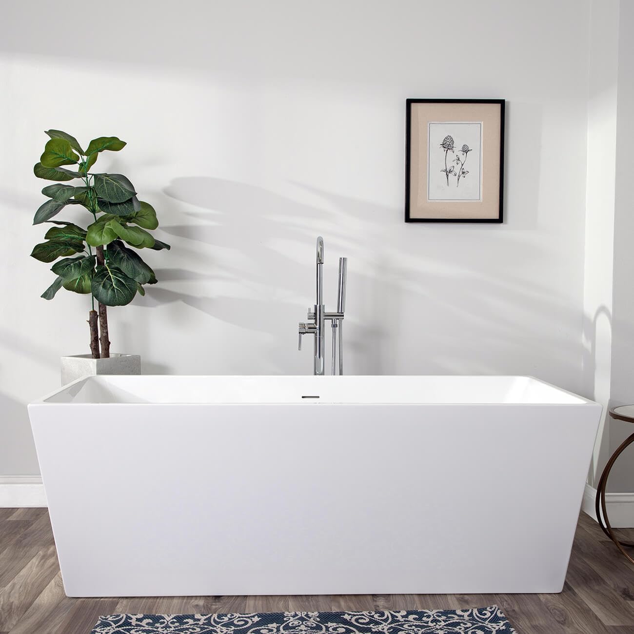 Vintage Tub & Bath Jasmine 67 Inch Acrylic Double Ended Freestanding Tub