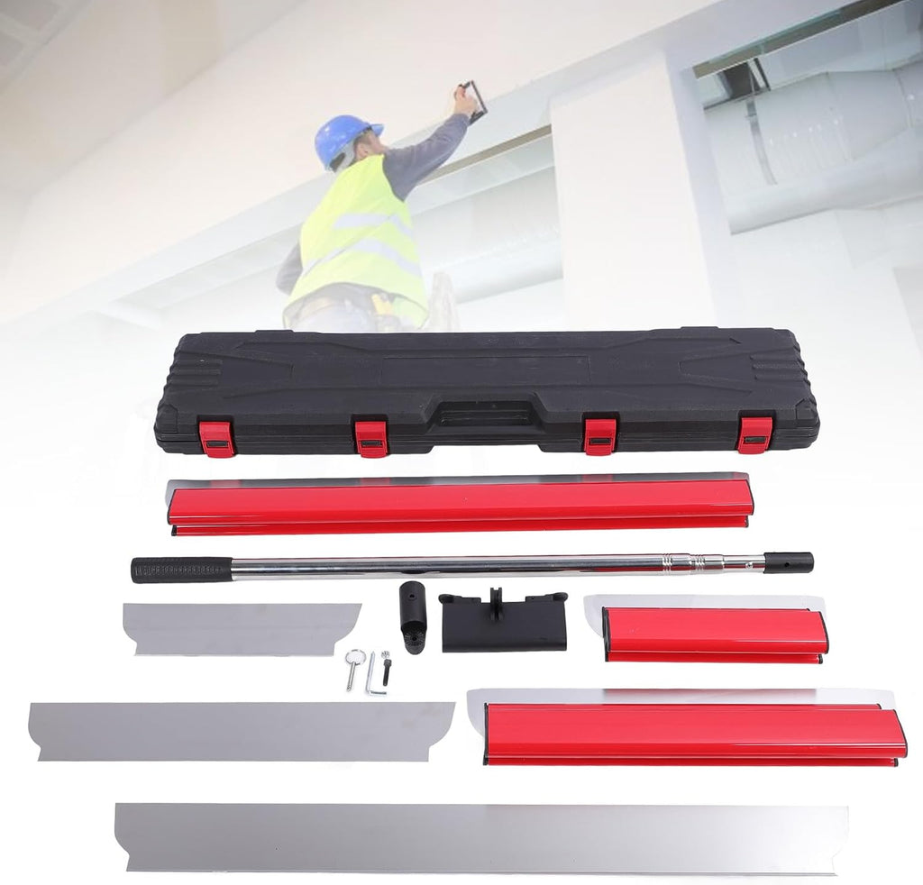 Skimming Blades Kit with Telescopic Handle, ABS and Stainless Steel, Ergonomic Design, for Texturing Ceilings and Walls, Construction Tools, Drywall Roller, Taping Knife