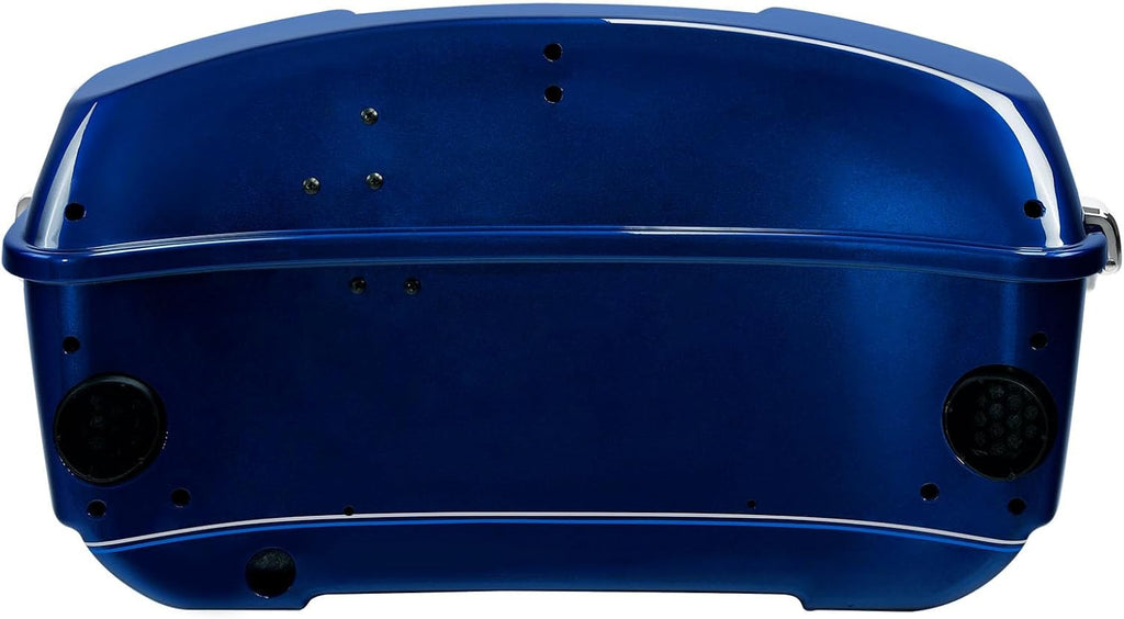 TCMT 13.7' King Motorcycle Trunk Box W/Latch Key Fit For Harley 2014-2025 Touring CVO Road King Road Glide Street Glide Electra Glide Ultra Limited Superior Blue