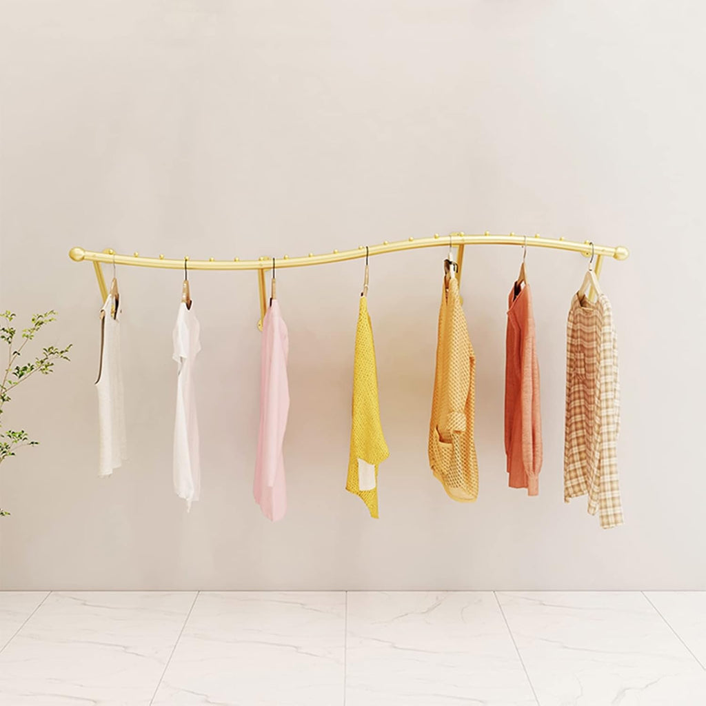 Wall Mounted Clothing Rack Display Stands Wall Mount Clothes Rod Clothes Store Garment Racks Hanger Commercial Hanging Organizer Storage Shelf for Retail Or(A-80cm/31.5inch