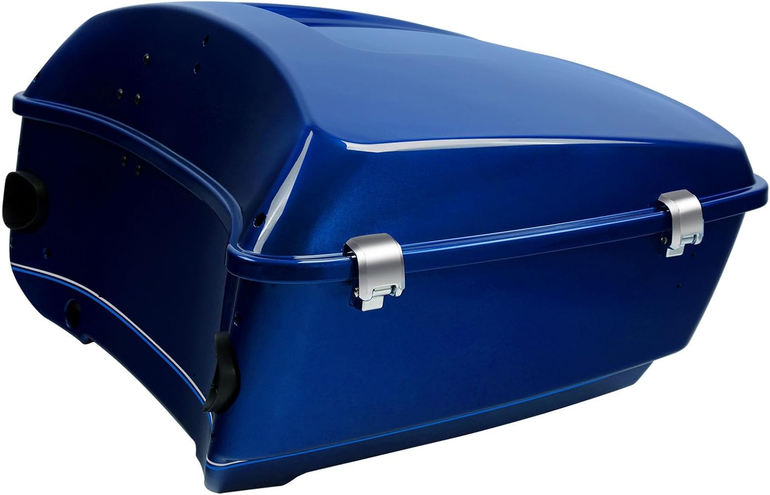 TCMT 13.7' King Motorcycle Trunk Box W/Latch Key Fit For Harley 2014-2025 Touring CVO Road King Road Glide Street Glide Electra Glide Ultra Limited Superior Blue