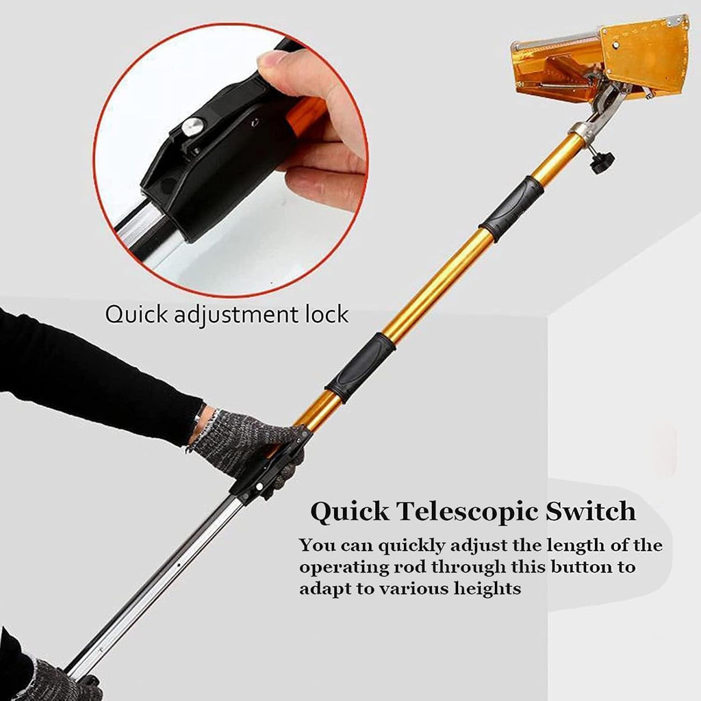 Drywall Taping Tools 9' Flat Finish Box Set+40''-63.8'' Extendable Handle 120° Aluminum Alloy Professional Drywall Flat Box, Wide Opening of Plate Cover for Easy Cleaning