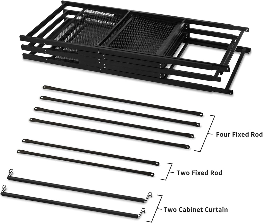 Heavy Duty Foldable Closet with Cover, Portable Closets for Hanging Clothes Freestanding Wardrobe Clothes Organizer Covered Garment Rack for Bedroom Dorm Apartment - No Assembly, Space-Saving (59in)