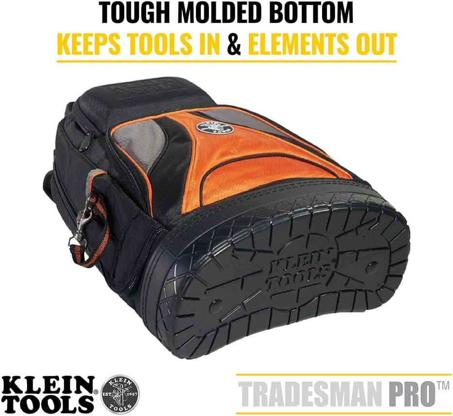 Klein Tools Backpack Kit with 39-Pocket Backpack and Electricians Pocket Knife, 2-Piece and 11-in-1 Ratcheting Screwdriver/Nut Driver Tool