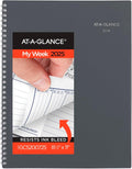 AT-A-GLANCE 2025 Appointment Book Planner, Weekly & Monthly, 8-1/2' x 11', Large, Quarter-Hourly, DayMinder, Gray (GC5200725) (Pack of 12)