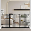 Fairy Baby Extra Wide Baby Gate Black 62-67 Inch Wide, Walk Through Pressure Mounted No Drill for Doorways, Long and Large Tension Gate for Pet and Kids