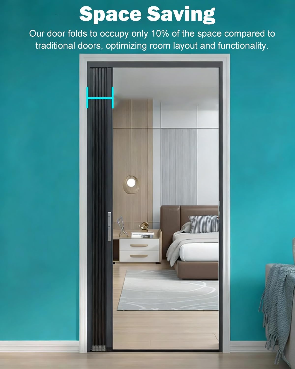 No Drill Retractable Sliding Screen Door 80 in High, Pet Proof Folding Doors Interior Room Divider, Breathable Screen Mesh Doors with Aluminum Frame(65x80in(165.1x203.2cm))