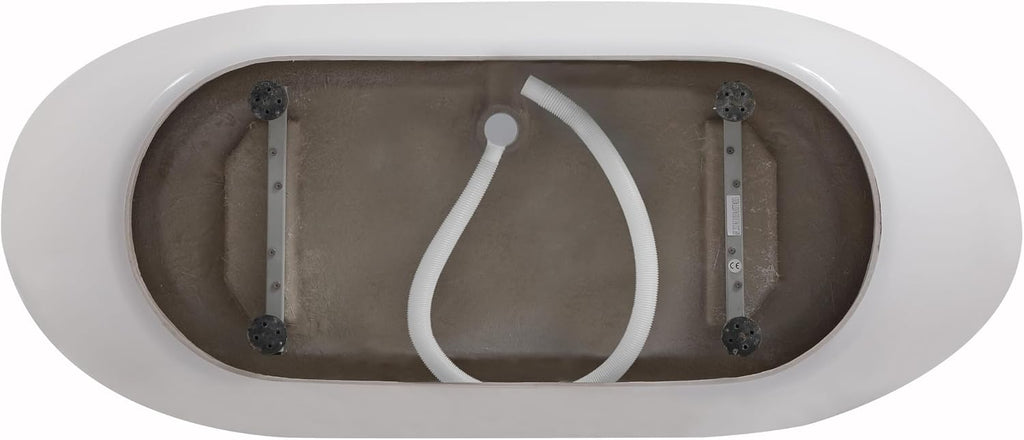 67' Bathtub, Iron and Nylon and Fiberglass, White