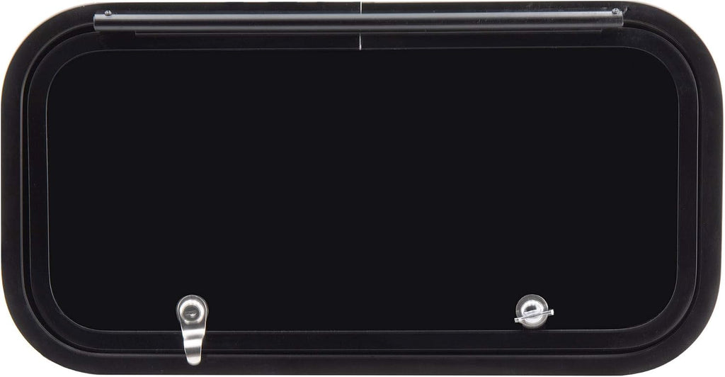 RecPro RV Baggage Door | Rounded Corners | Camper | Compartment Door | Black Fiberglass (36' W x 12' H) | Made in America