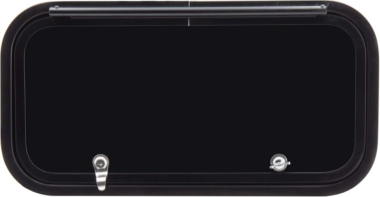 RecPro RV Baggage Door | Rounded Corners | Camper | Compartment Door | Black Fiberglass (36' W x 12' H) | Made in America