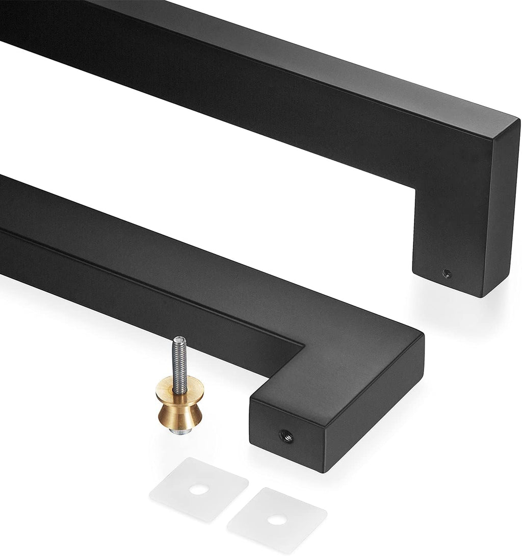 TOGU TG-6013 1500mm/60 inches Square/Rectangle Shape Stainless Steel Push Pull Door Handle for Solid Wood, Timber, Glass and Steel Doors, Full Matte Black Finish