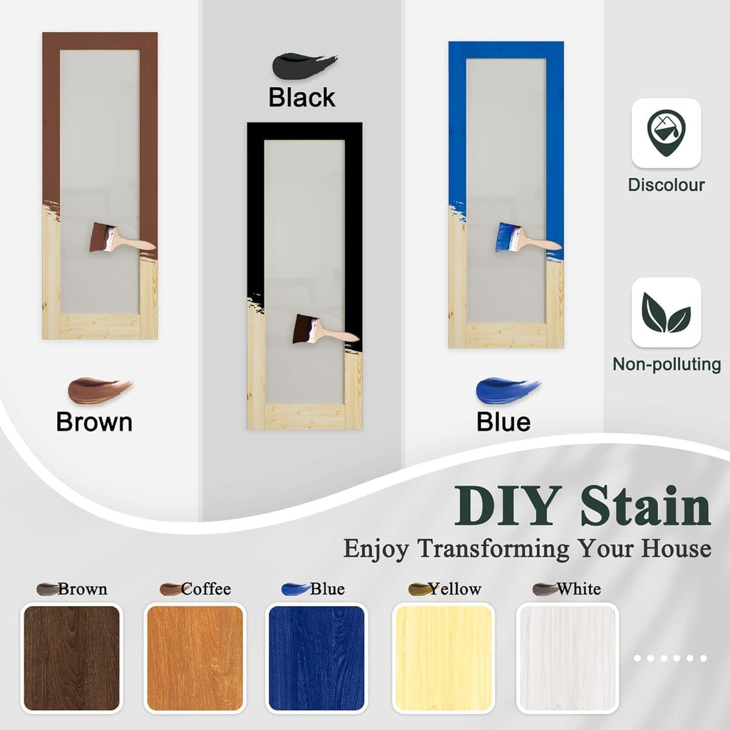 36'' x 80'' 2-Lite Panel French Interior Door for French/Pocket Doors, Solid Core Interior Door for Bedroom/Closet/Pantry, w/o Hardware Kit, Prehung Jamb or Borehole, White