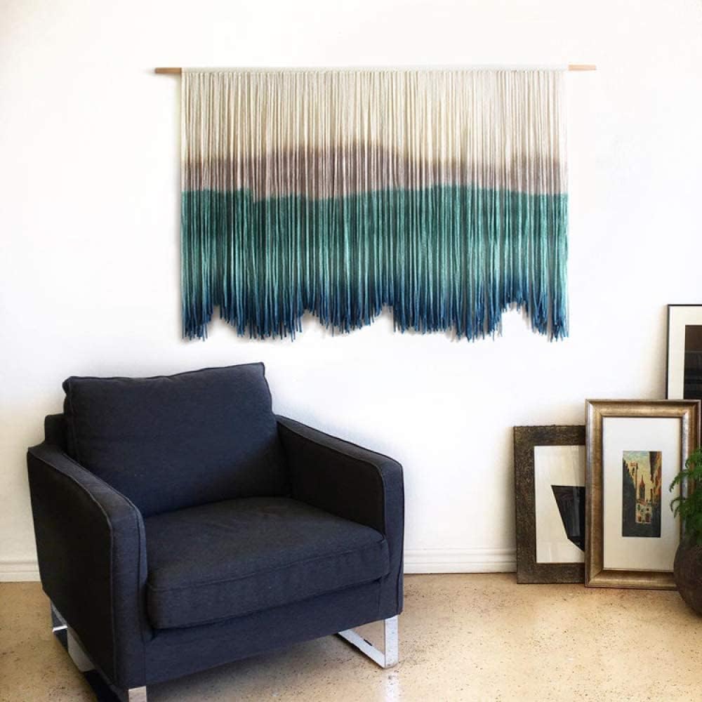 Macrame Wall Hanging Boho Wall Decor Art Woven Tapestry Woven Wall Art Macrame Tapestry Boho Wall Decor- Textile Wall Hanging Hand-Dyed Tapestry Decorative Cloth (Color : C+130 * 90cm)