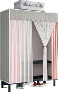 Portable Closet Wardrobe Closet Heavy Duty Garment Rack Portable Closet with Cover Clothing Rack Metal Wardrobe Closet Easy Assemble(85 * 45 * 175cm)
