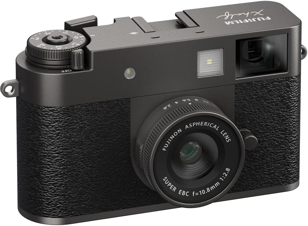 FUJIFILM X Half Premium Compact Digital Camera (Charcoal Silver) Bundle with Fuji Link 3 Smartphone Printer (Sage Green) + Instax Mini Film + Extra Battery + Charger + 64GB Memory Card + More