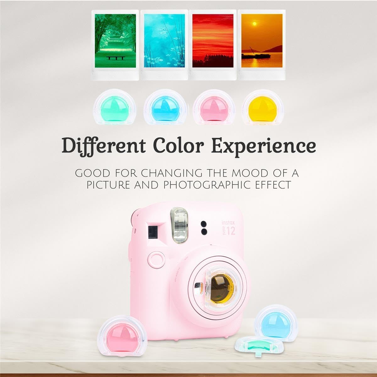 Fujifilm Instax Mini 12 Instant Film Camera, Blossom Pink Bundle with Instax Mini Custom Case, Accessory Kit and Daylight Film, 4x Twin Pack (80 Exposures) ISO 800