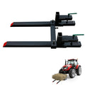 Heavy Duty 60-Inch Clamp-On Pallet Forks for Tractor, Skid Steer Loader - 2000lb Capacity - Adjustable Stabilizer Bar - Quick Attach Front Loader Forks for Hay, Logs, Lumber - Fits Most