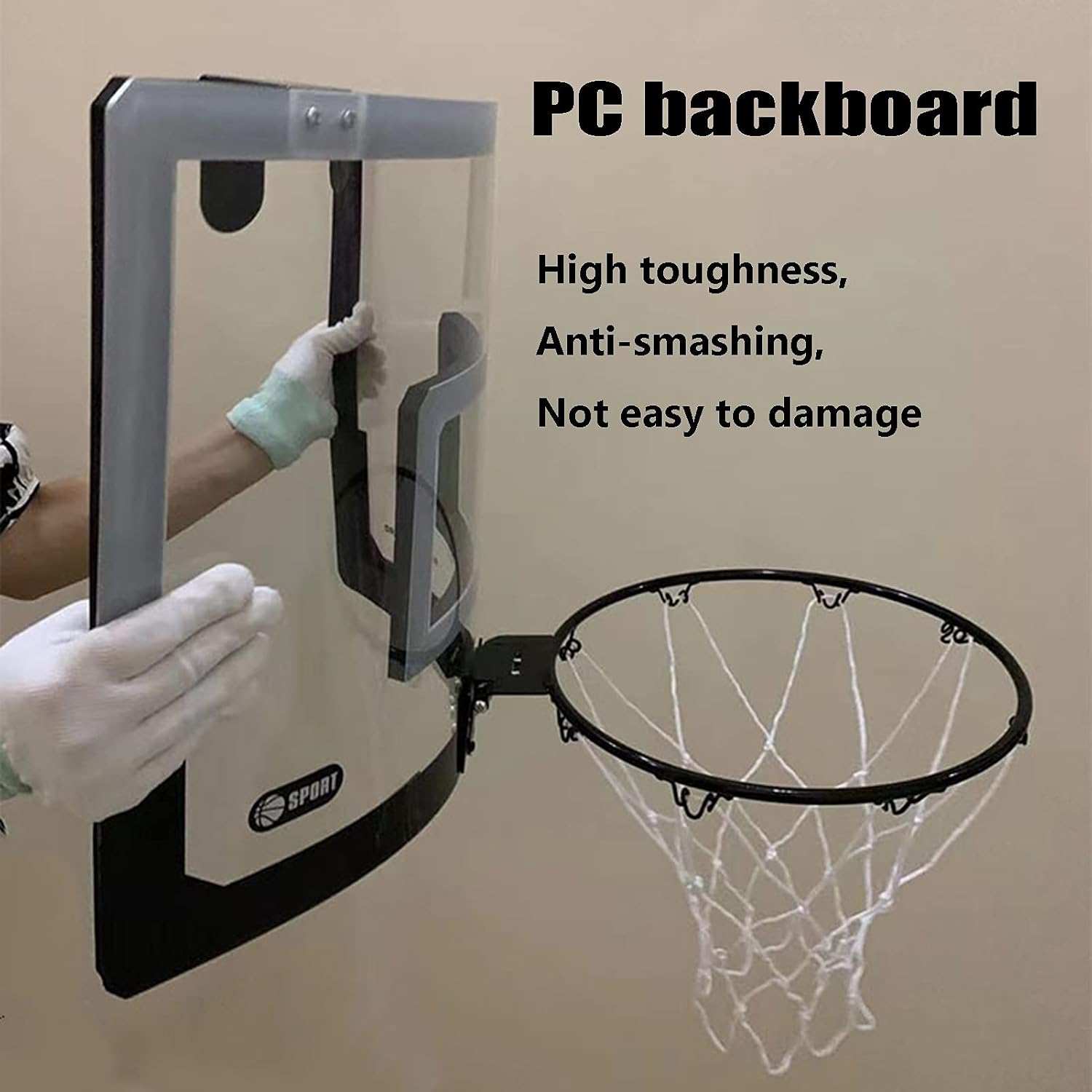 Basketball Hoop Portable Mini Basketball Stand for Children and Adults, Home Office Bedroom Indoor and Outdoor Basketball Hoop, for Door Frames and Walls (Size : 46x30.5cm)