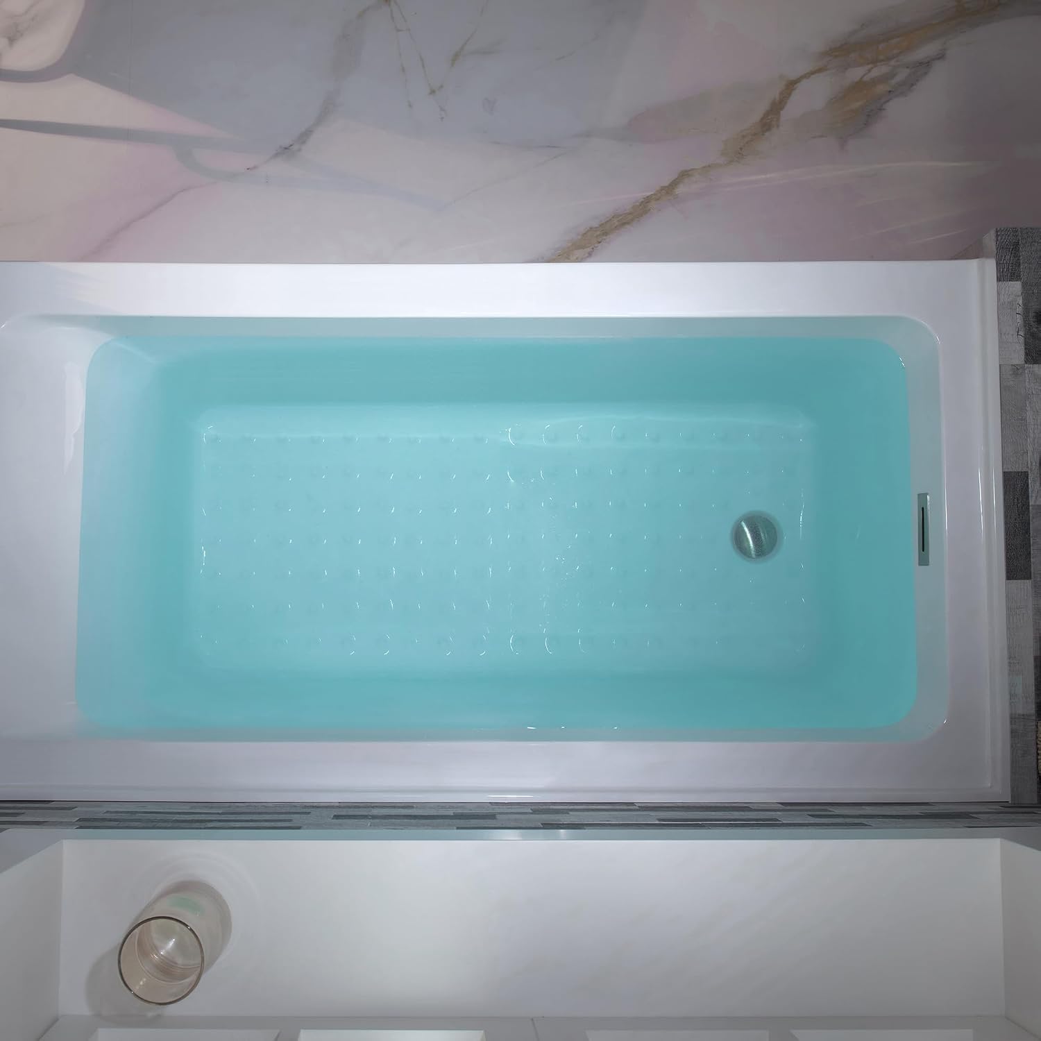 WOODBRIDGE 60' Acrylic Rectangular Alcove Soaking Bathtub in White with Left Drain, Brushed Nickel pop-up Drain Included, LB429-L