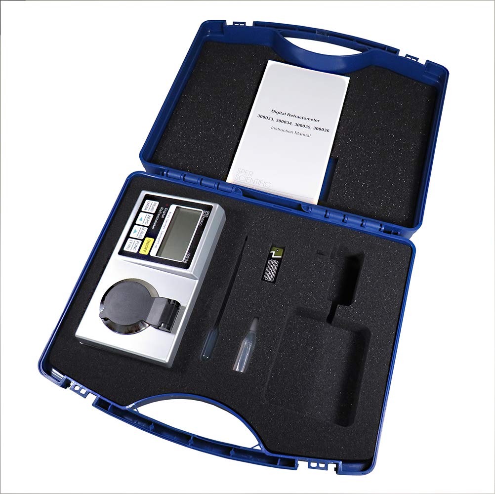 Sper Scientific 300036 Lab Digital Refractometer - Clinical - Urine Specific Gravity, Serum Protein, Refractive Index, Temperature - 4 pc