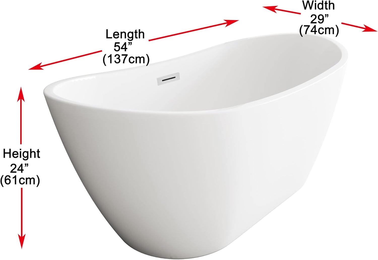 54' Bathtub, Iron and Nylon and Fiberglass, White
