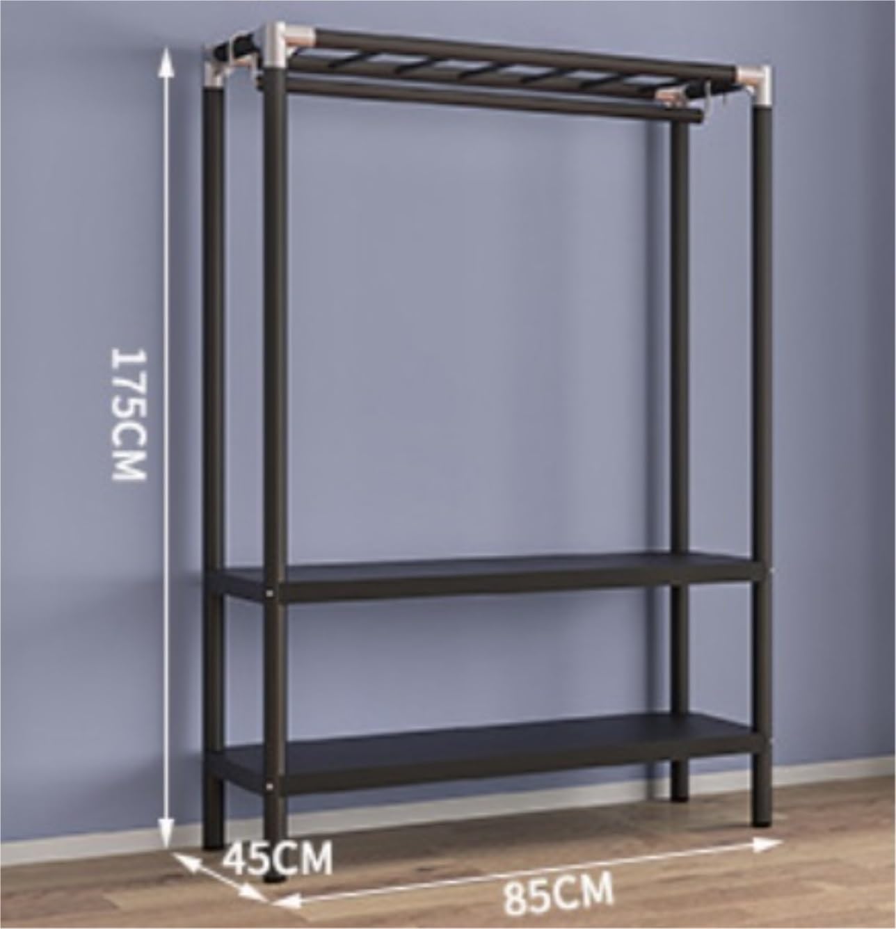 Portable Closet Wardrobe Closet Heavy Duty Garment Rack Portable Closet with Cover Clothing Rack Metal Wardrobe Closet Easy Assemble(85 * 45 * 175cm)
