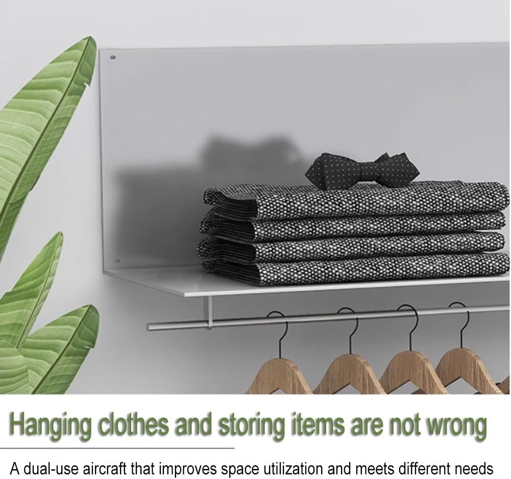 Industrial Pipe Clothing Rack with Shelves, Stainless Steel Clothing Display Rack, Heavy Duty Display Garment Rack, for Clothing Retail Store,Home (Gold 80x28x30cm)