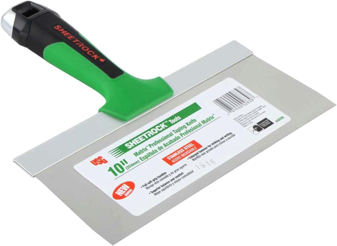 USG Sheetrock Matrix Stainless Steel Drywall Taping Knife Set 6'-10'-12' with Matrix Mud Pan