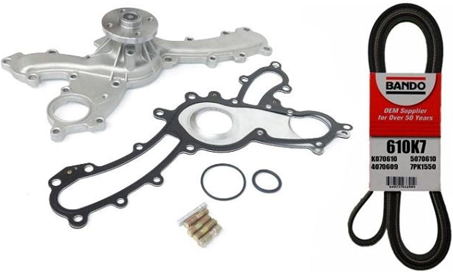 Engine Cooling Water Pump & Serpentine Belt for Lexus GS350 IS250 IS350 07-15