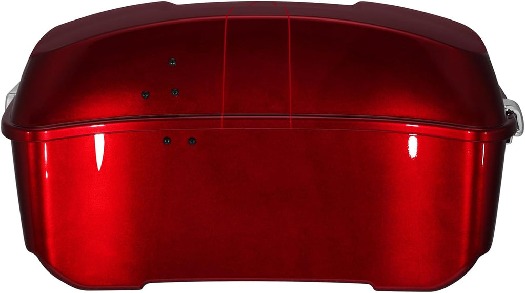 TCMT King Motorcycle Trunk Box Fit for Harley Touring 2014-2025 CVO Road King Road Glide Street Glide Electra Glide Ultra Limited Velocity Red Sunglo Pack