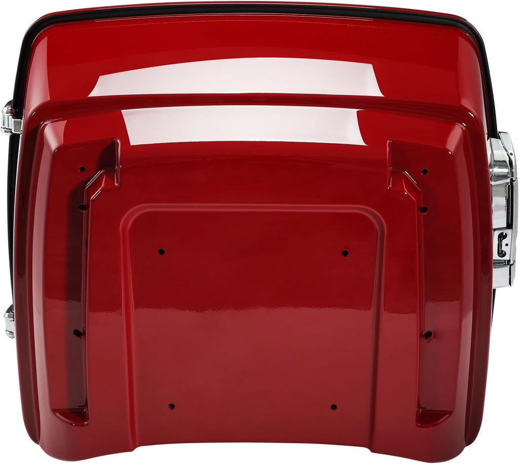 TCMT King Motorcycle Trunk Fit for Harley Touring 2014-2025 CVO Road King Road Glide Street Glide Electra Glide Ultra Limited Pack Billiard Red/Vivid Black