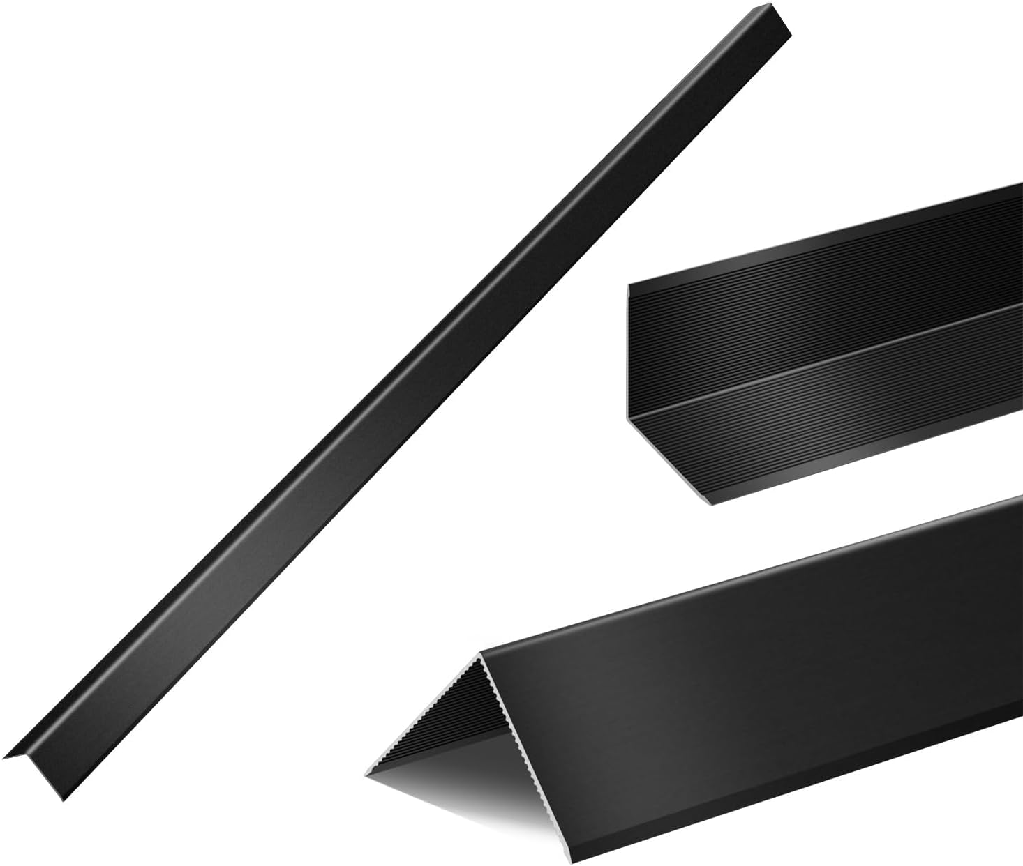 Aluminum Alloy Black Corner Guards 19Ga Thickness Wall Corner Protectors for Walls Right Angle Corner Protectors L Shaped Metal Protectors Guards (1.6x1.6X48 Inch-10PCS)
