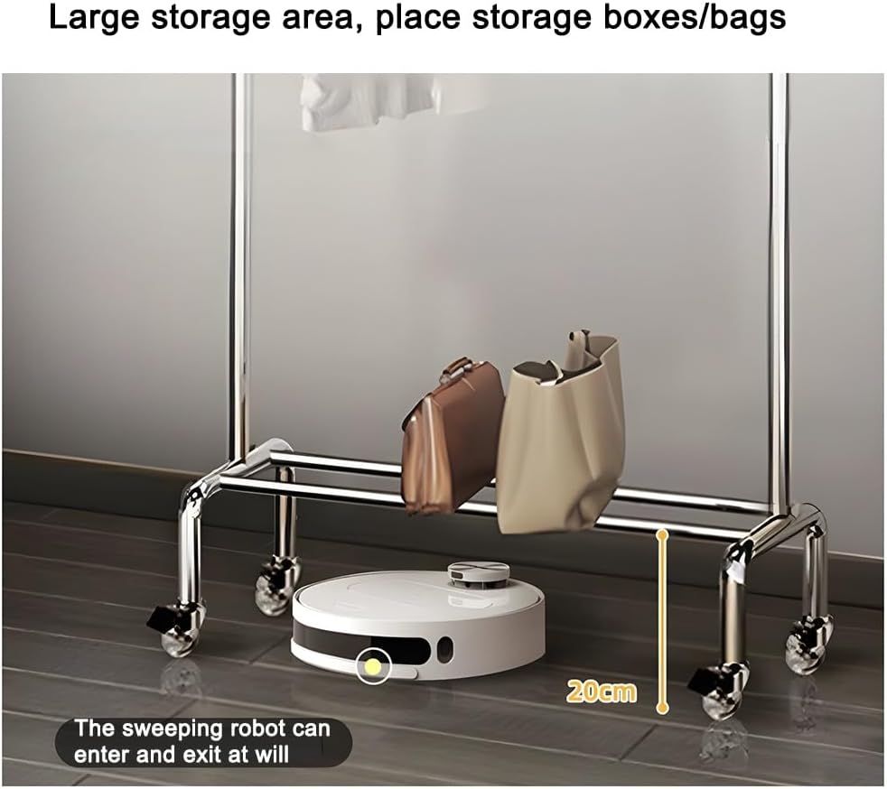 Garment Rack Heavy Duty Clothing Rack on Wheels, Stainless Steel Clothes Rail, Freestanding Single Rail Coat Rack, for Bedrooms and Boutiques (Silver 118x42x145 cm)