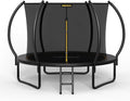 Mersco Trampoline Outdoor 10FT 12FT 14FT with Enclosure and Ladder, ASTM Approved Recreational Trampoline for Kids and Adults, Anti-Rust Coated Frame, Enhanced Weight Capacity