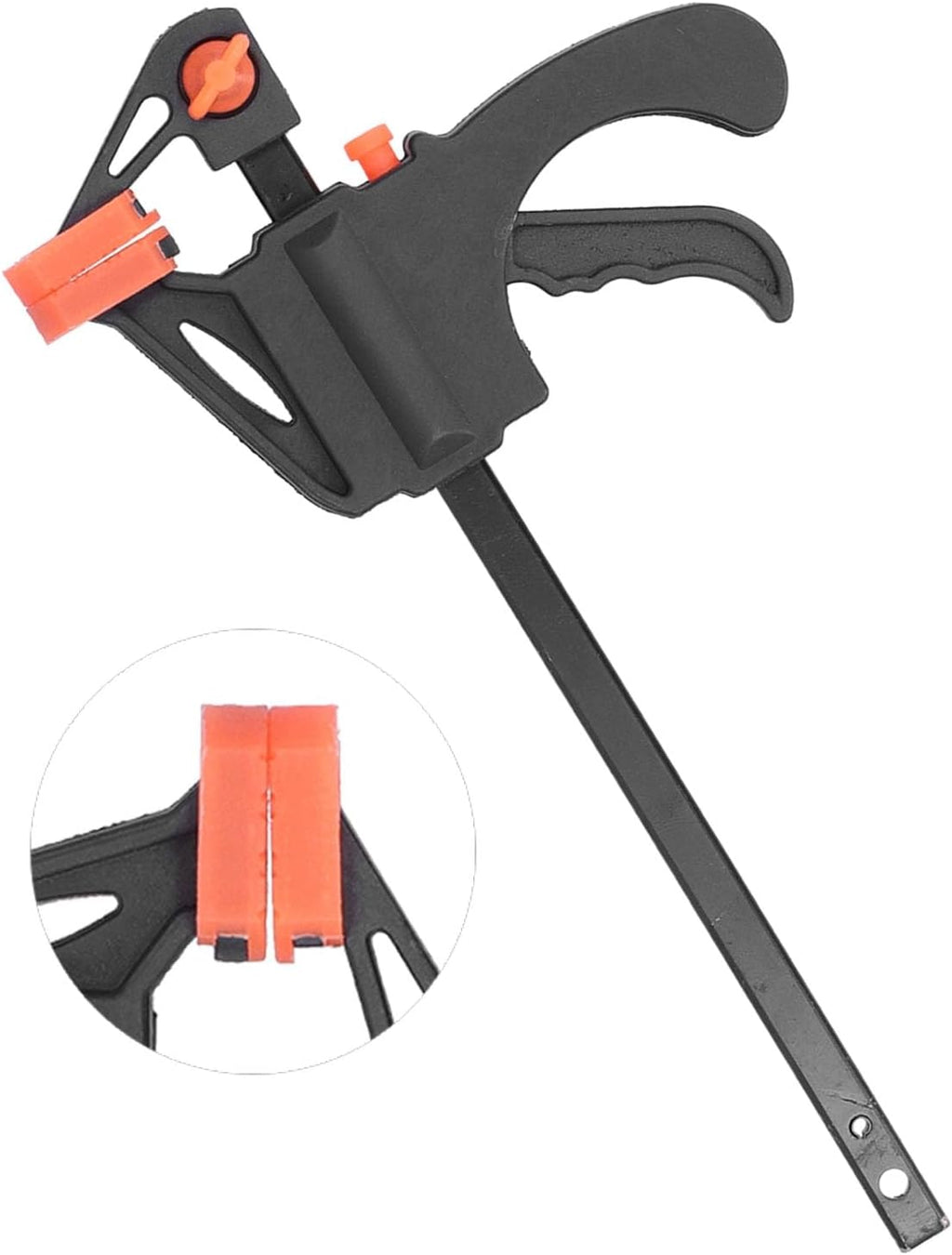 Ratchet Bar Clamp Quick Release Woodworking Clamp with Soft Jaw Pad for Furniture Manufacturing and Packaging Industries ABS Iron Construction Durable and Reliable (24 inch)