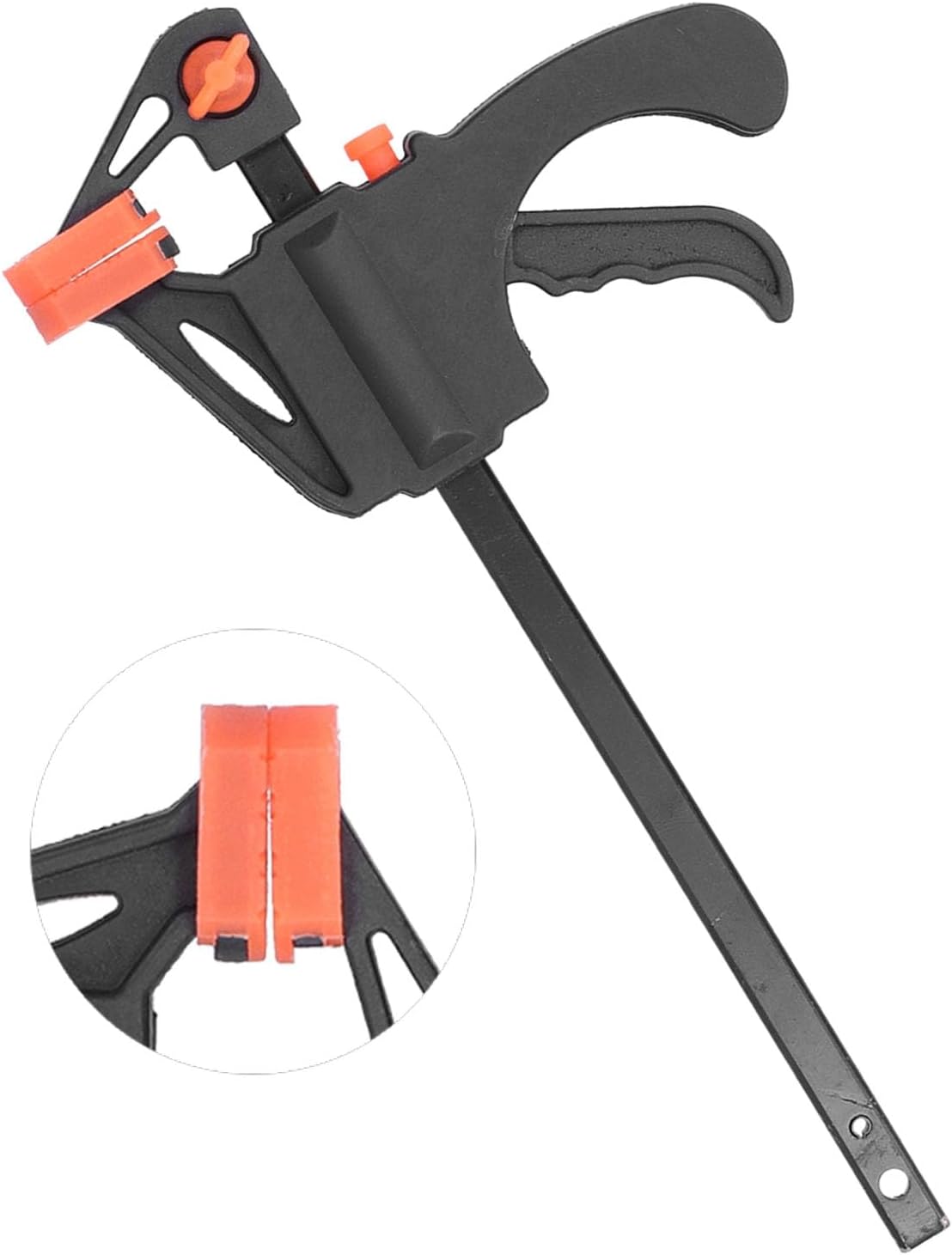 Ratchet Bar Clamp Quick Release Woodworking Clamp with Soft Jaw Pad for Furniture Manufacturing and Packaging Industries ABS Iron Construction Durable and Reliable (24 inch)