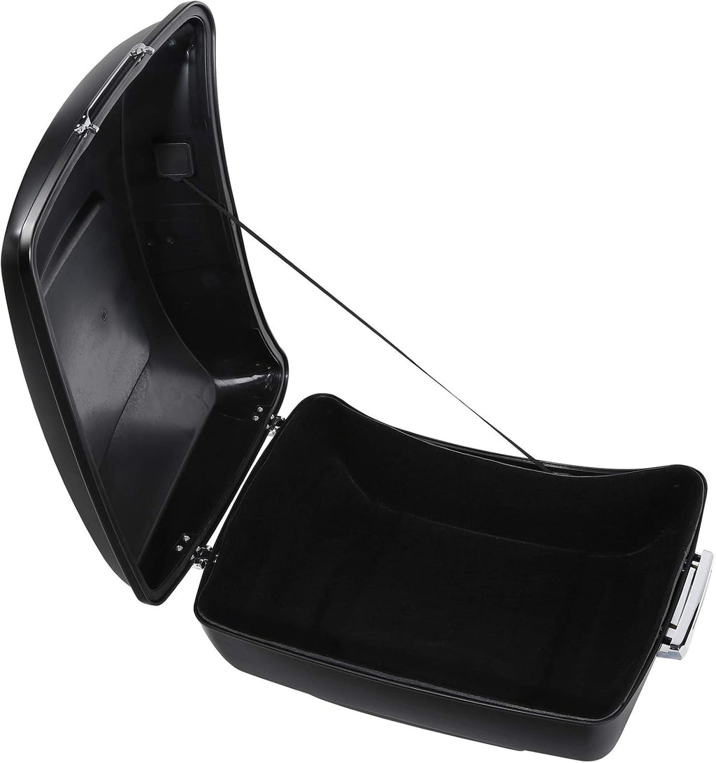 Black Denim 13.7' King Trunk W/Latch Key Fit For Harley Trunk Touring CVO Road King Road Glide Street Glide Electra Glide Ultra Limited 2014-2025