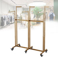 Gold,6 Arms Clothing Rack, Heavy Duty Garment Rack for Hanging Clothes Rack, Floor Standing Metal Retail Display Stand, Rack For Hanging Clothes Retail Display, Shirt Garment Pipe Rack