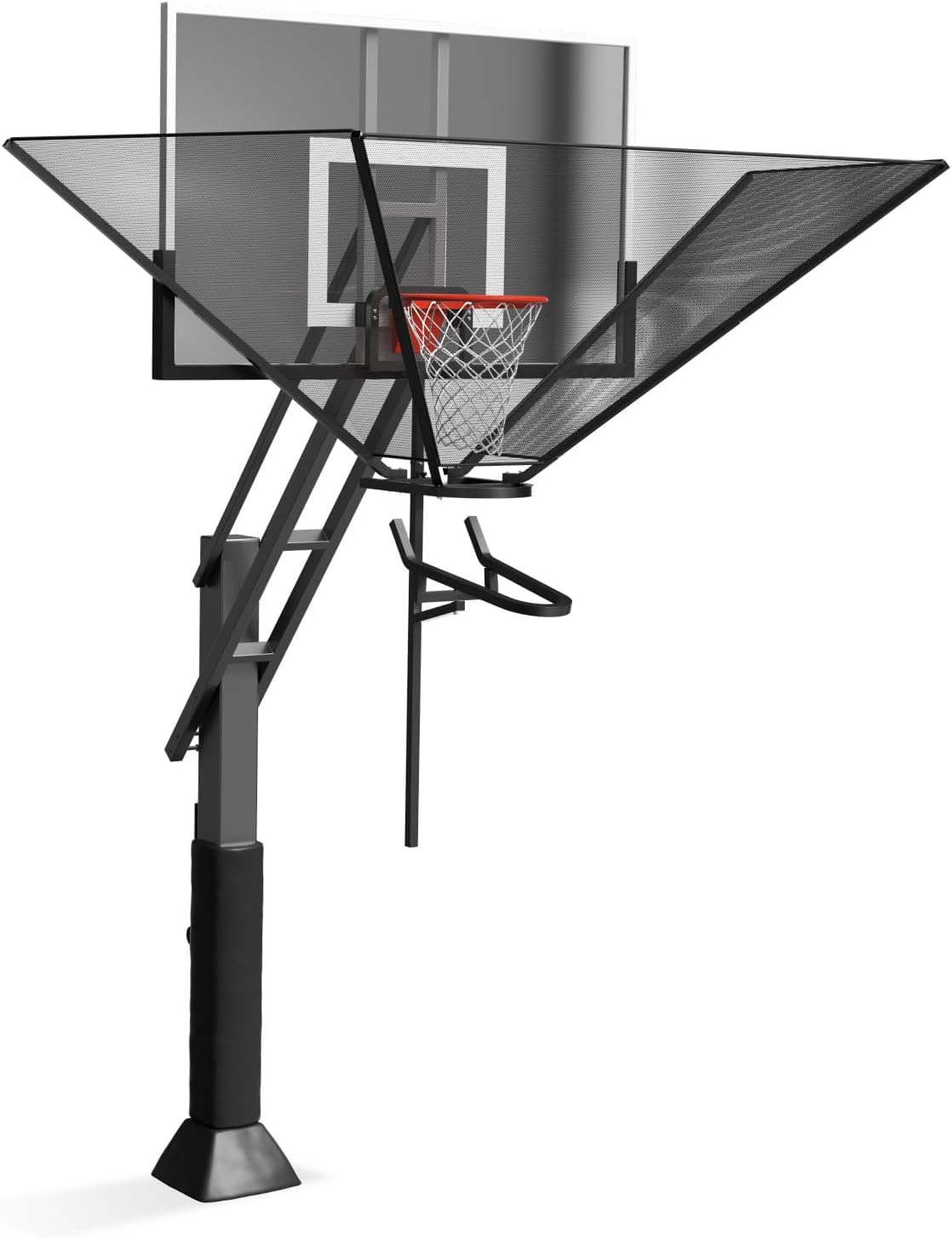 Basketball Rebounder Net Return System Machine Portable Suspended Shooting Basketball Rebounder Device Heavy Duty Basketball Training Equipment with 360°Rotating Track for Continuous Solo Practice